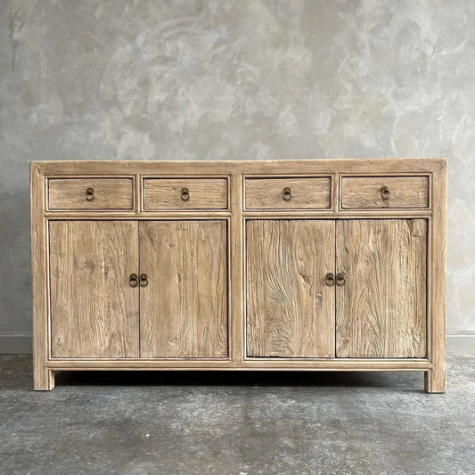 Antique Reclaimed Elm Wood Sideboard